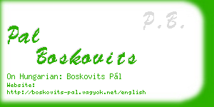 pal boskovits business card